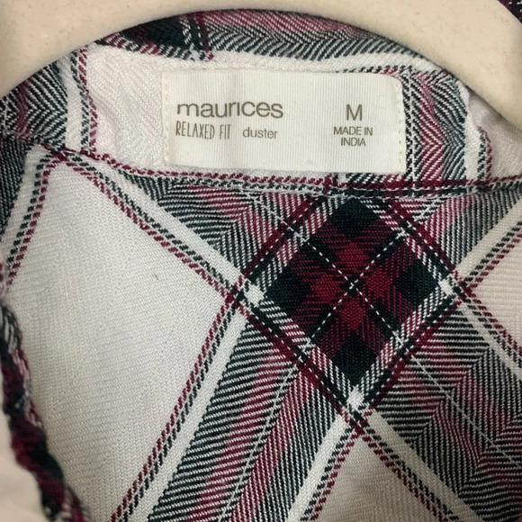 Maurices Duster Relaxed Fit button  front Academia Plaid Women’s Medium fall - Picture 4 of 13